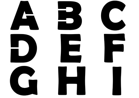 手書き用アルファベット無料型抜き素材�B